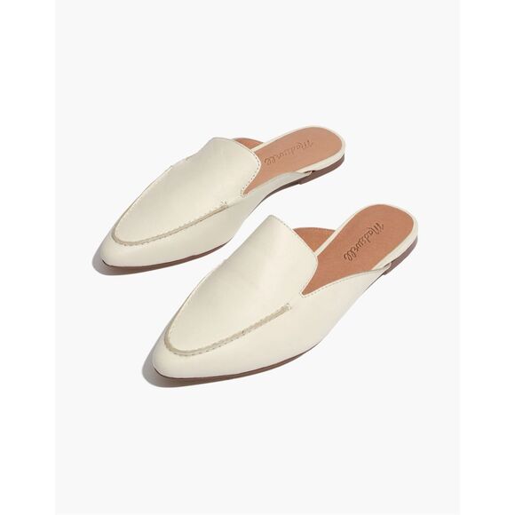 MADEWELL Women’s The Frances Skimmer Mule in Leather Women’s White Size 7 - Picture 1 of 8